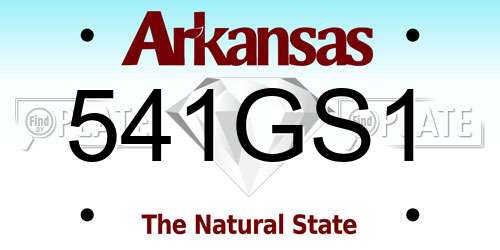 541GS1 Arkansas License Plate