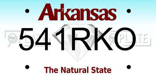 541RKO Arkansas License Plate