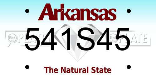 541S45 Arkansas License Plate