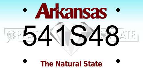 541S48 Arkansas License Plate