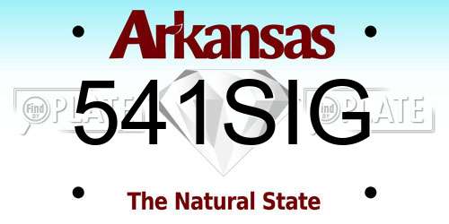 541SIG Arkansas License Plate
