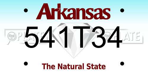 541T34 Arkansas License Plate