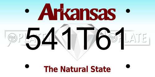 541T61 Arkansas License Plate