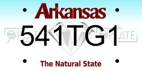 541TG1 Arkansas License Plate