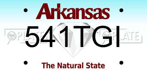 541TGI Arkansas License Plate