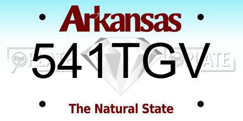 541TGV Arkansas License Plate