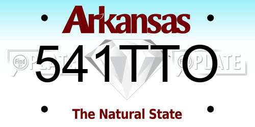 541TTO Arkansas License Plate