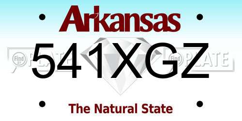 541XGZ Arkansas License Plate