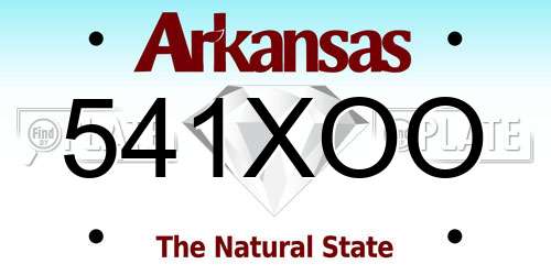 541XOO Arkansas License Plate