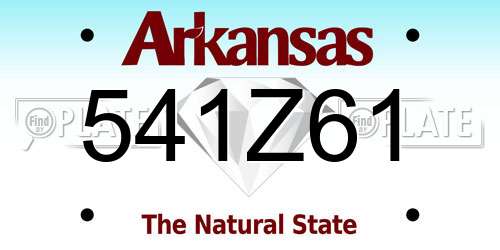 541Z61 Arkansas License Plate