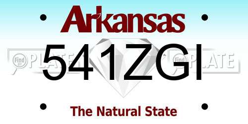 541ZGI Arkansas License Plate