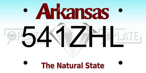541ZHL Arkansas License Plate