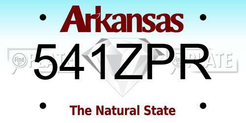 541ZPR Arkansas License Plate