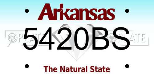 5420BS Arkansas License Plate