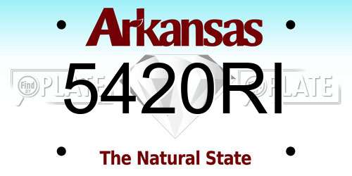 5420RI Arkansas License Plate