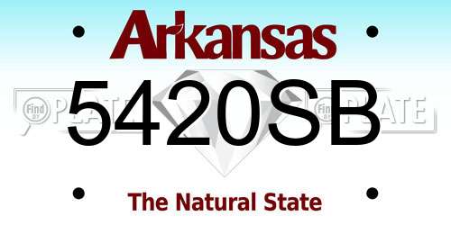 5420SB Arkansas License Plate