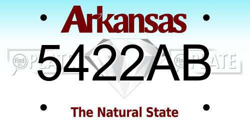5422AB Arkansas License Plate