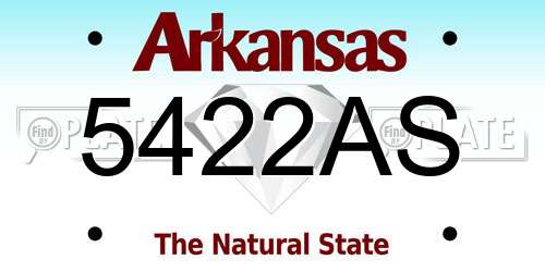 5422AS Arkansas License Plate