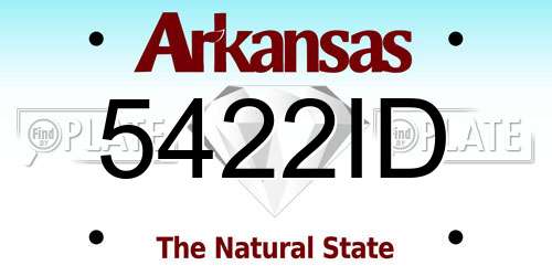 5422ID Arkansas License Plate