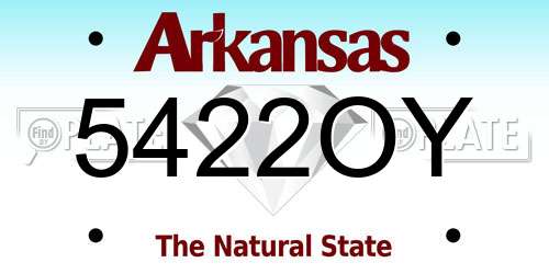 5422OY Arkansas License Plate