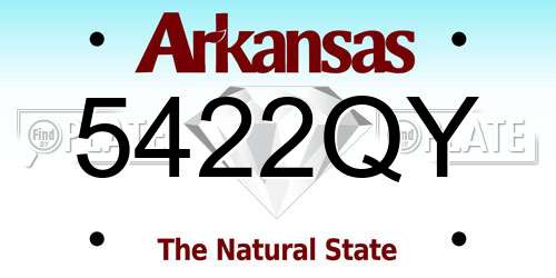 5422QY Arkansas License Plate