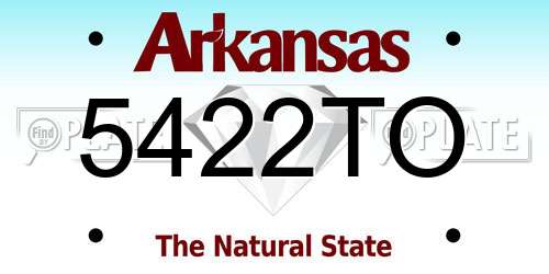 5422TO Arkansas License Plate
