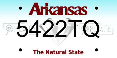 5422TQ Arkansas License Plate