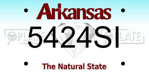 5424SI Arkansas License Plate