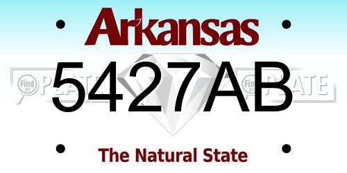 5427AB Arkansas License Plate