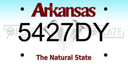 5427DY Arkansas License Plate