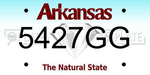 5427GG Arkansas License Plate