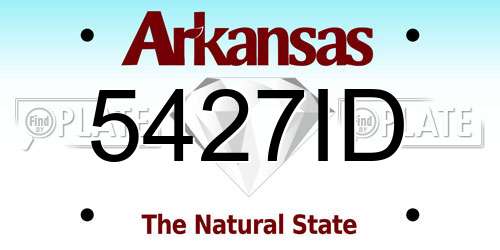 5427ID Arkansas License Plate