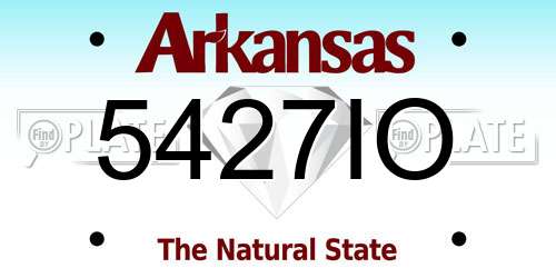 5427IO Arkansas License Plate