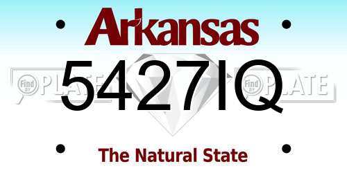 5427IQ Arkansas License Plate