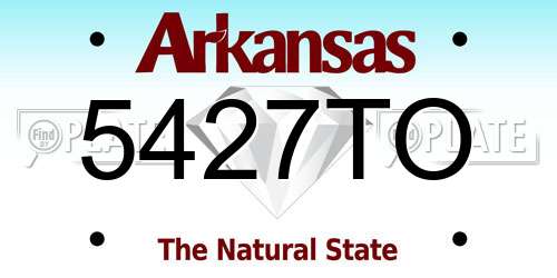 5427TO Arkansas License Plate