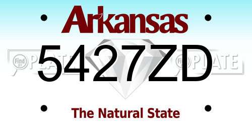 5427ZD Arkansas License Plate
