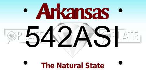 542ASI Arkansas License Plate
