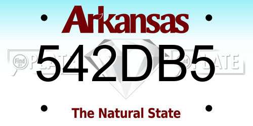 542DB5 Arkansas License Plate