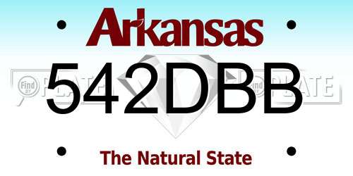 542DBB Arkansas License Plate