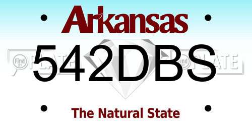 542DBS Arkansas License Plate