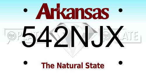542NJX Arkansas License Plate