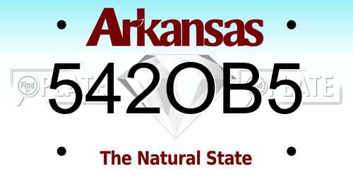 542OB5 Arkansas License Plate