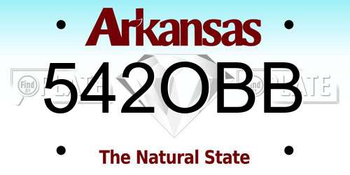 542OBB Arkansas License Plate