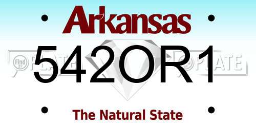 542OR1 Arkansas License Plate