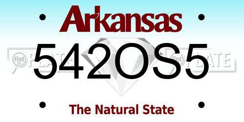 542OS5 Arkansas License Plate