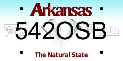 542OSB Arkansas License Plate