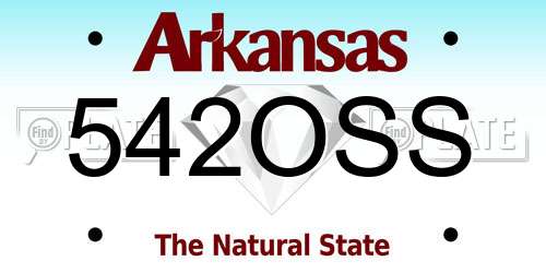 542OSS Arkansas License Plate