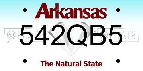 542QB5 Arkansas License Plate