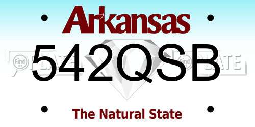 542QSB Arkansas License Plate