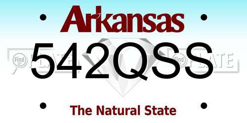 542QSS Arkansas License Plate